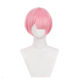 Re Zero Ram Pink Wig Halloween Carnival Costume Accessories
