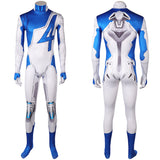 Reed Richards Cosplay Costume Fantastic Four Man White Blue Jumpsuit Halloween Carnival Suit