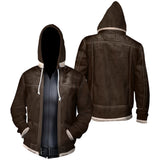 Resident Evil Costume Leon S. Kennedy Cosplay Brown Hoodie For Unisex Adult Man Female Halloween Carnival Suit