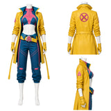 Rivals Jubilee Women Blue Outfit with Yellow Coat Cosplay Costume Halloween Carnival Party Suit