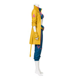 Rivals Jubilee Women Blue Outfit with Yellow Coat Cosplay Costume Halloween Carnival Party Suit