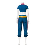 Rivals Jubilee Women Blue Outfit with Yellow Coat Cosplay Costume Halloween Carnival Party Suit