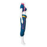 Rivals Jubilee Women Blue Outfit with Yellow Coat Cosplay Costume Halloween Carnival Party Suit