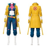 Rivals Jubilee Women Blue Outfit with Yellow Coat Cosplay Costume Halloween Carnival Party Suit