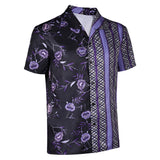 Road House Knox Movie Character Purple Printed Shirt Cosplay Costume Outfits