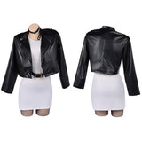 Smoking Behind the Supermarket with You Tayama Black Leather Jacket Set Cosplay Costume Halloween Carnival Party Suit