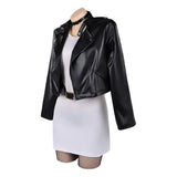 Smoking Behind the Supermarket with You Tayama Black Leather Jacket Set Cosplay Costume Halloween Carnival Party Suit