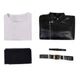 Smoking Behind the Supermarket with You Tayama Black Leather Jacket Set Cosplay Costume Halloween Carnival Party Suit