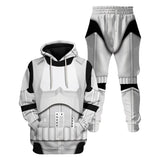 SW Unisex White Soldier Cosplay Costume Hoodie 3D Printed Hooded Pullover Sweatshirt Set