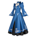 Fate/Stay Night Altria Pendragon Blue Dress Cosplay Costume Halloween Carnival Party Suit  