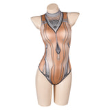 Stellar Blade Eve Beige Sexy Printed One-piece Swimsuit Swimwear Cosplay Costume Outfits