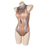 Stellar Blade Eve Beige Sexy Printed One-piece Swimsuit Swimwear Cosplay Costume Outfits