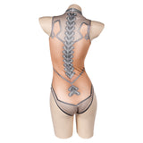 Stellar Blade Eve Beige Sexy Printed One-piece Swimsuit Swimwear Cosplay Costume Outfits
