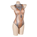 Stellar Blade Eve Beige Sexy Printed One-piece Swimsuit Swimwear Cosplay Costume Outfits