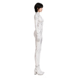 Stellar Blade: Blood Rain Eve Women White Jumpsuit with Black Cape Cosplay Costume Halloween Carnival Party Suit