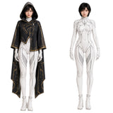 Stellar Blade: Blood Rain Eve Women White Jumpsuit with Black Cape Cosplay Costume Halloween Carnival Party Suit