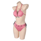 Street Fighter 7 Lucia Morgan Pink Sexy Swimsuit  Swimwear Cosplay Costume Outfits