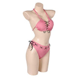 Street Fighter 7 Lucia Morgan Pink Sexy Swimsuit  Swimwear Cosplay Costume Outfits