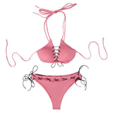 Street Fighter 7 Lucia Morgan Pink Sexy Swimsuit  Swimwear Cosplay Costume Outfits