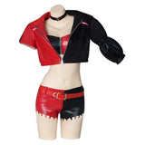 Suicide Squad Isekai 2024 TV Harley Quinn Red Black Patchwork Set Cosplay Costume Outfits