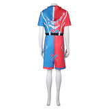Suicide Squad Kill The Justice League Harley Quinn Blue Red Coat Cosplay Costume Outfits Halloween Carnival Suit