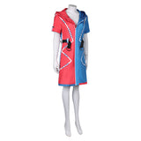 Suicide Squad Kill The Justice League Harley Quinn Blue Red Coat Cosplay Costume Outfits Halloween Carnival Suit