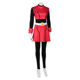 Super Mario Princess Peach Mighty Peach Red Suit Cosplay Costume Outfits Halloween Carnival Suit