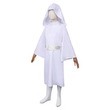 SW Leia White Dress Childrenswear Kids Children Cosplay Costume Outfits Halloween Carnival Suit