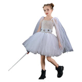 SW Princess Leia Childrenswear Kids Girls Mesh Dress Cosplay Costume Outfits Halloween Carnival Suit