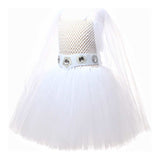 SW Princess Leia Childrenswear Kids Girls Mesh Dress Cosplay Costume Outfits Halloween Carnival Suit