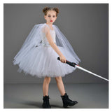 SW Princess Leia Childrenswear Kids Girls Mesh Dress Cosplay Costume Outfits Halloween Carnival Suit