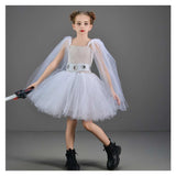 SW Princess Leia Childrenswear Kids Girls Mesh Dress Cosplay Costume Outfits Halloween Carnival Suit