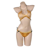 SW Princess Leia Original Yellow Bikinis Swimsuit Swimwear Cosplay Costume Outfits