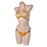 SW Princess Leia Original Yellow Bikinis Swimsuit Swimwear Cosplay Costume Outfits