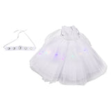 SW Princess Leia White Mesh Dress with Lights Kids Children Cosplay Costume Outfits Halloween Carnival Suit