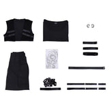 Tamon‘s B-Side Rintarou Kai Adult Man Black Cosplay Costume Halloween Carnival Party Suit