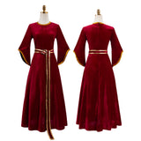 Tangled Mother Gothel Women Red Dress with Black Cape Cosplay Costume Halloween Carnival Party Suit