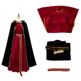 Tangled Mother Gothel Women Red Dress with Black Cape Cosplay Costume Halloween Carnival Party Suit