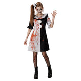Terrifier Art The Clown Women Black and White Dress Cosplay Costume Halloween Carnival Party Suit