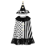 Terrifier Clown Black Hat Cloak Cosplay Costume Halloween Carnival Party Suit