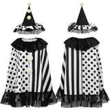 Terrifier Clown Black Hat Cloak Cosplay Costume Halloween Carnival Party Suit