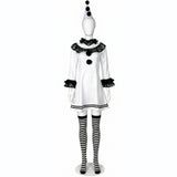 Terrifier Clown Women Black and White Outfit Cosplay Costume Halloween Carnival Party Suit