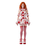 Terrifier Clown Women Red Outfit Cosplay Costume Halloween Carnival Party Suit