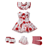Terrifier Clown Women Red Outfit Cosplay Costume Halloween Carnival Party Suit