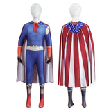 THE BOYS Homelander Kids Children Blue Jumpsuit Cosplay Costume Halloween Carnival Party Suit