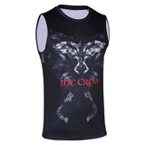 The Crow 2024 Eric Draven Origianl Black Printed Vest Cosplay Costume Outfits Halloween Carnival Suit