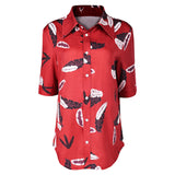 The Fall Guy Jody Moreno Red Printed Shirt Cosplay Costume Outfits Halloween Carnival Suit