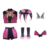 The Freak Circus Columbine Women Pink Outfit Cosplay Costume Halloween Carnival Party Suit