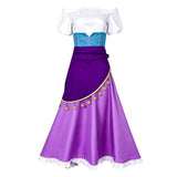 The Hunchback of Notre Dame Esmeralda Women Purple Dress Cosplay Costume Halloween Carnival Party Suit