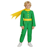 THE LITTLE PRINCE Green Kids Cosplay Costume Halloween Carnival Party Suit   